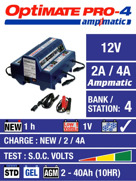 Optimate Pro 4 Batteriladdare, bild 3