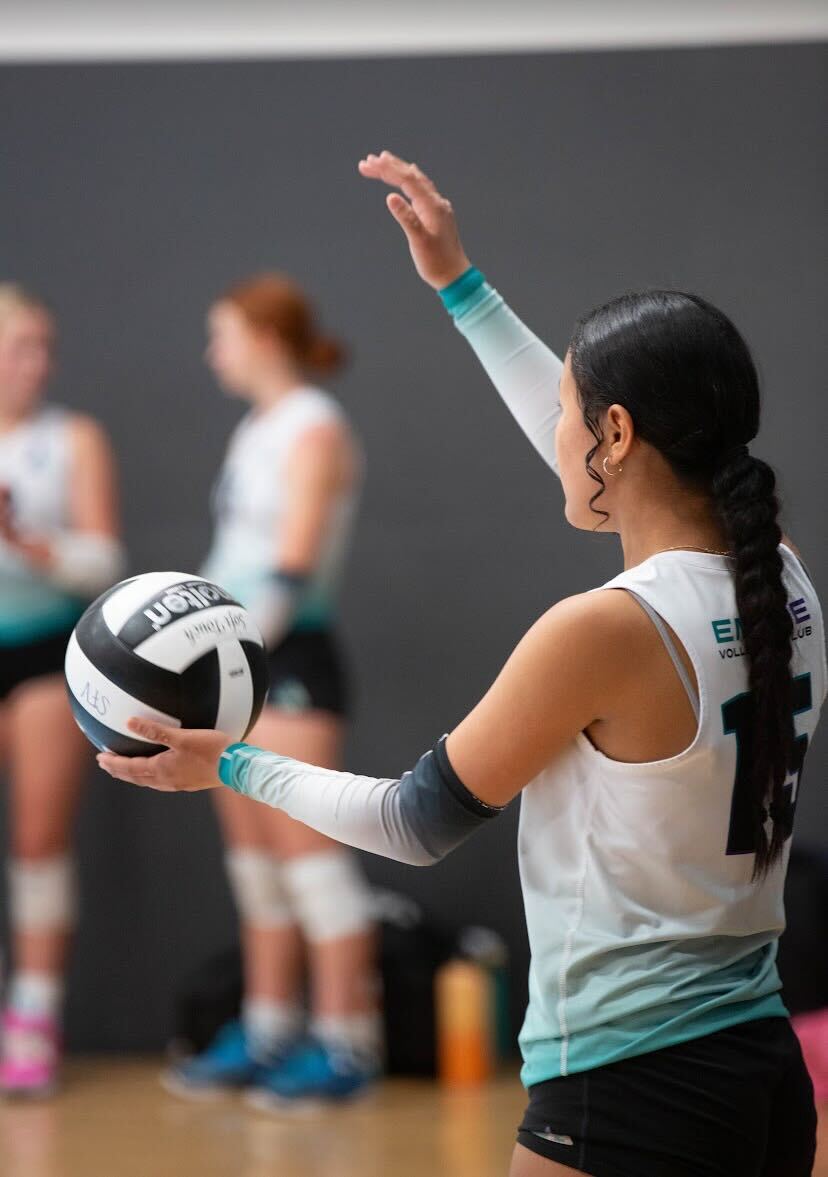Chhiring Sherpa playing volleyball