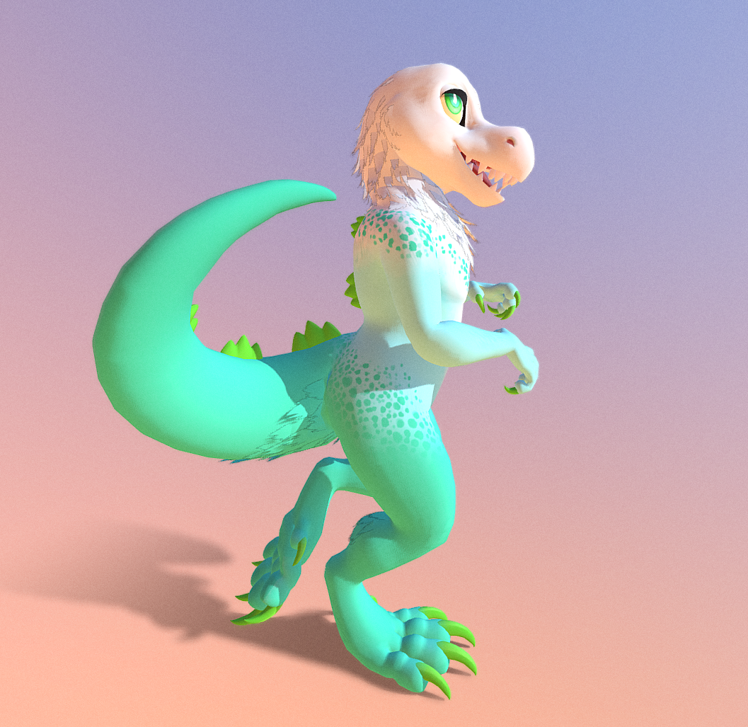 big fluffy dinosaur