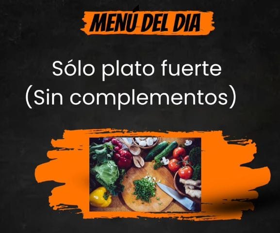 Platillo del día para llevar (menú del día)