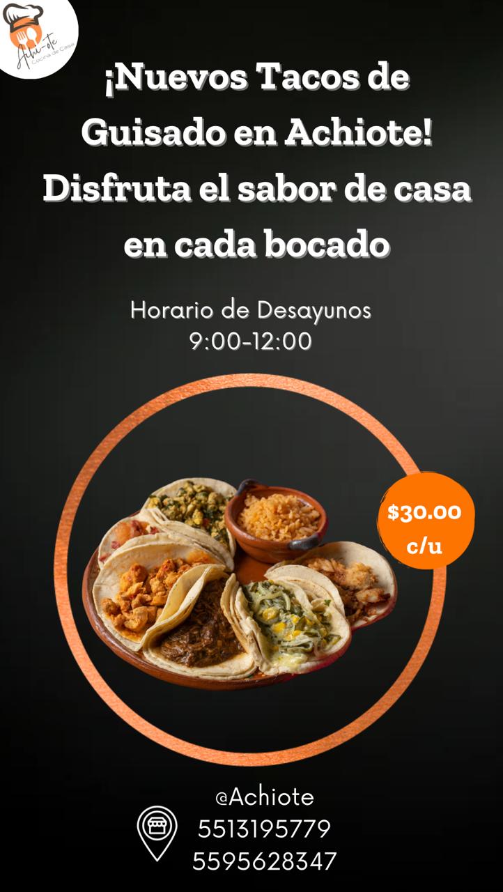 ¡nuevos tacos de guisado en achiote!