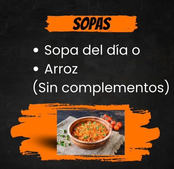 Sopa del día o arroz