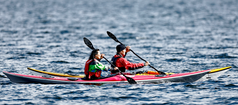 Röd Kajak Prijon Seayak 490 med roder, för en person, photo 1