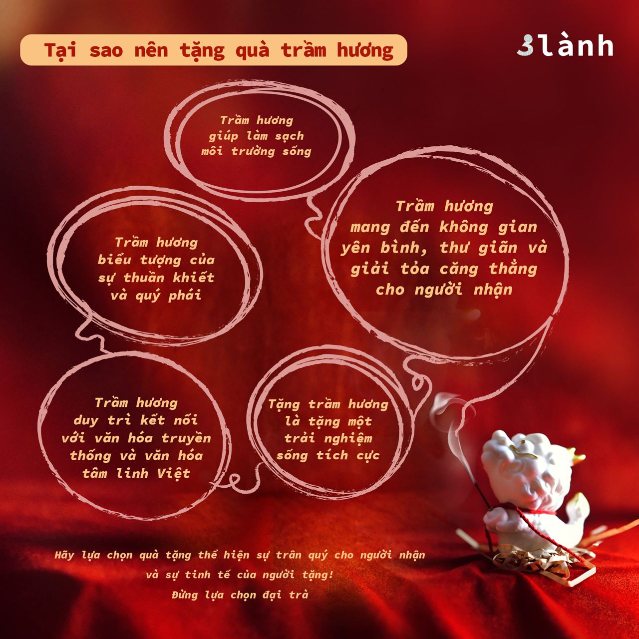 Quà tặng Thưởng Trà Hưởng Trầm 3 Lành độc bản đóng gói sang trọng dịp Lễ Tết - hình 11