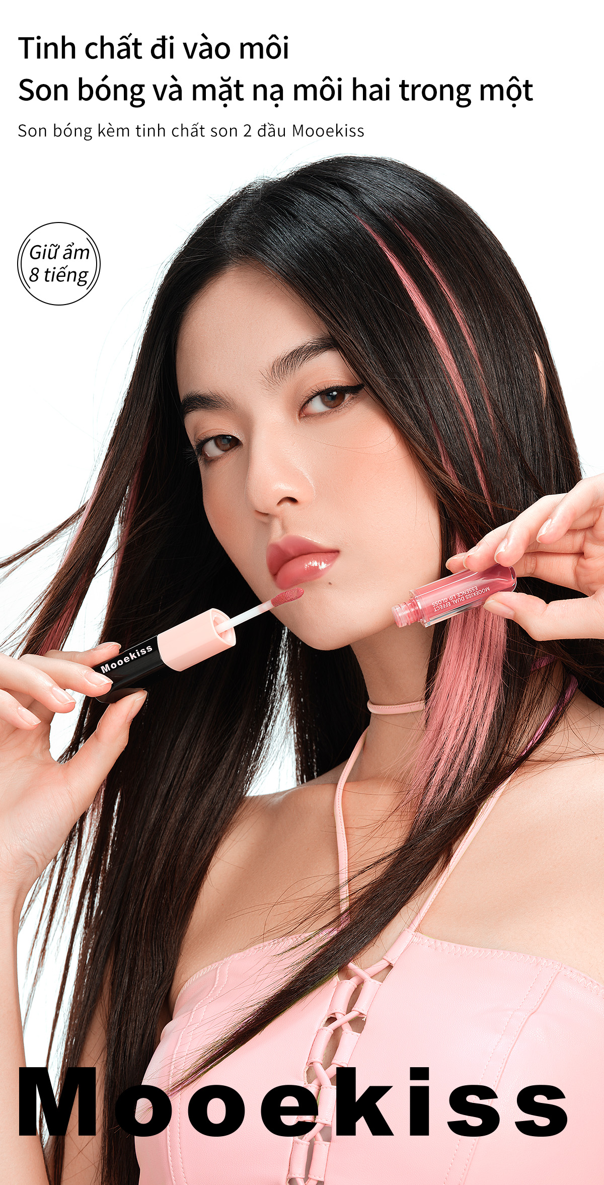 Son Mooekiss serum dưỡng hiệu ứng tráng gương hai đầu đa năng 3ml+3ml