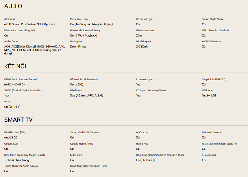 Smart UHD Tivi LG AI 4K 50 inch 50UA8450PSA - Model 2025 20