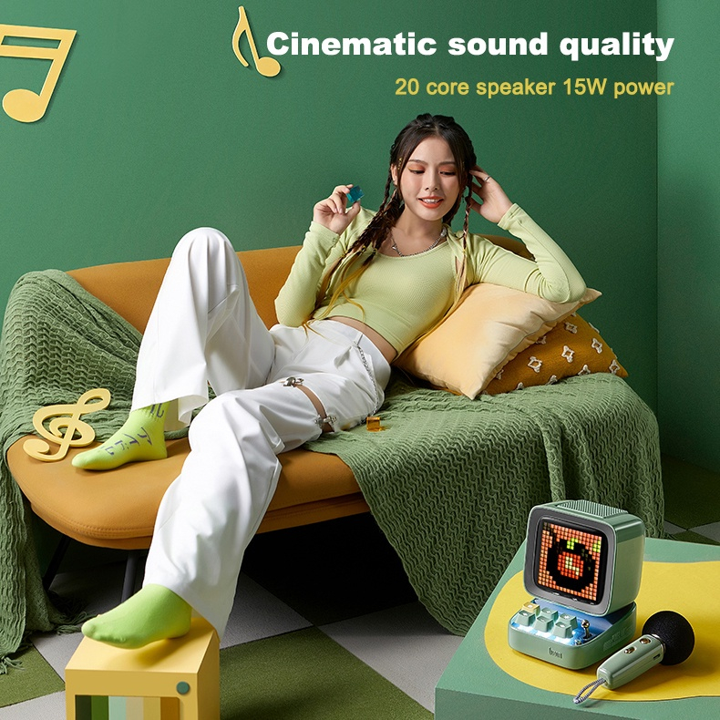 Loa Bluetooth mini Divoom Ditoo Mic công suất 15W kết hợp micro karaoke và màn hình bàn phím, decor, quà tặng, nhỏ gọn 21 Loa Bluetooth mini Divoom Ditoo Mic công suất 15W kết hợp micro karaoke và màn hình bàn phím, decor, quà tặng, nhỏ gọn 20