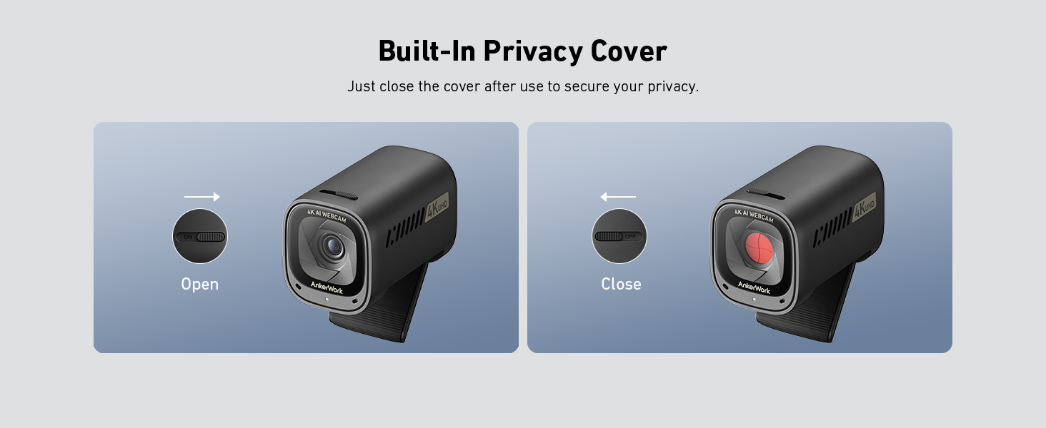 Webcam Anker A3367 AnkerWork C310 4K Camera, Tự động lấy nét AI, 12 Megapixel Mic khử tiếng ồn AI, Video Calls and Lives 9
