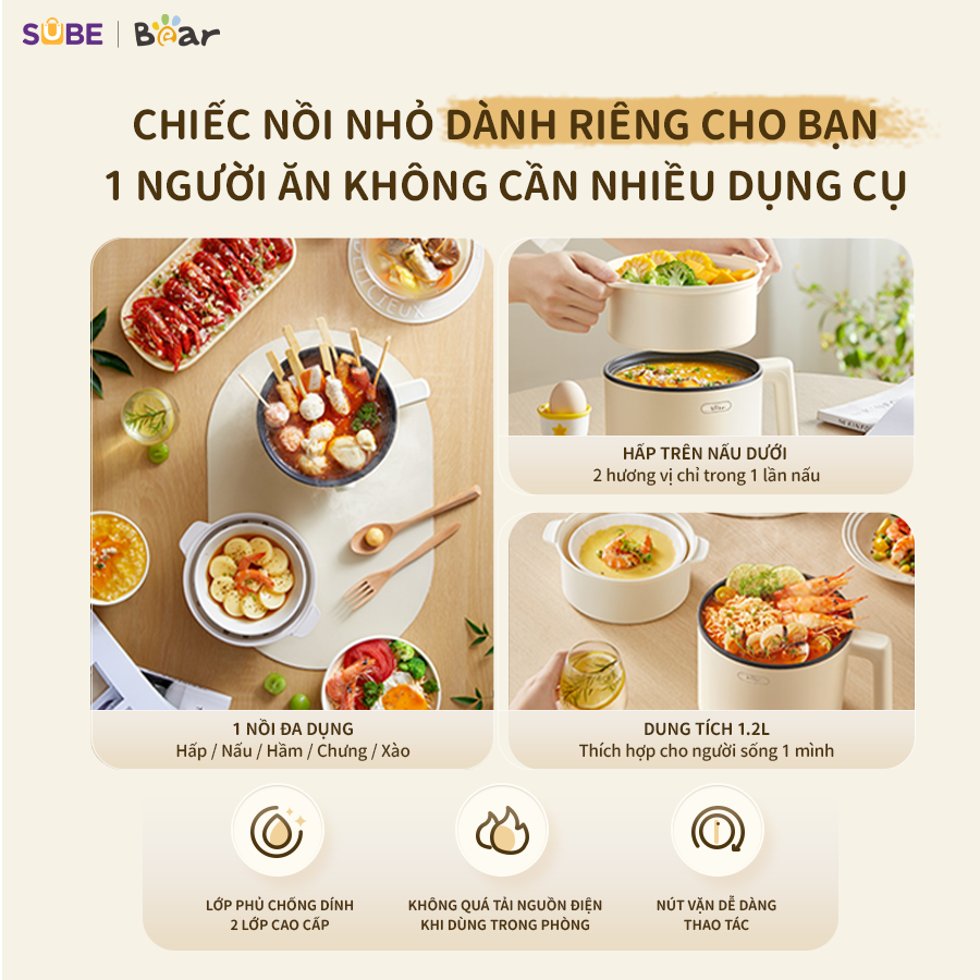 nồi lẩu đa năng bear