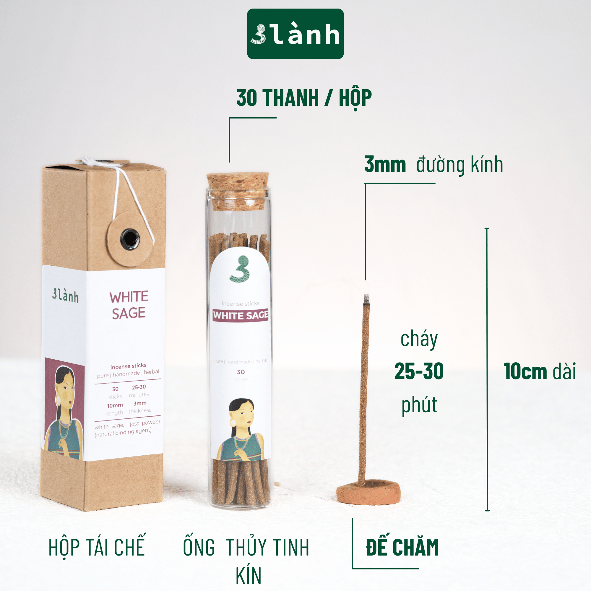 Nguyên liệu gỗ thảo mộc tự nhiên cho nhang thủ công 3 Lành