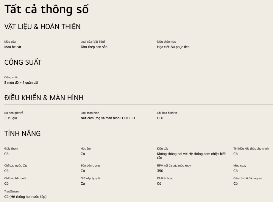 Tủ chăm sóc quần áo thông minh LG Styler SC5MBR80H - 5 móc - Màu be 19