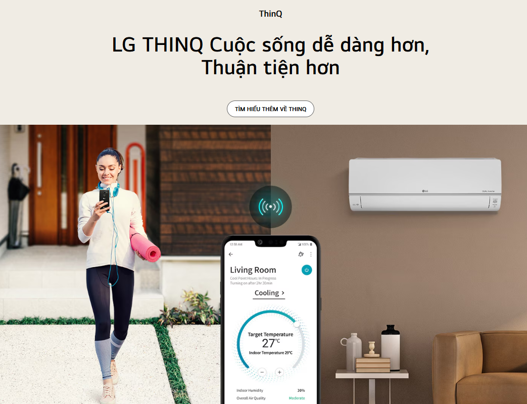 Máy lạnh LG DUALCOOL™Inverter 1 chiều 12.000 BTU (1.5HP) IEC12M1 19