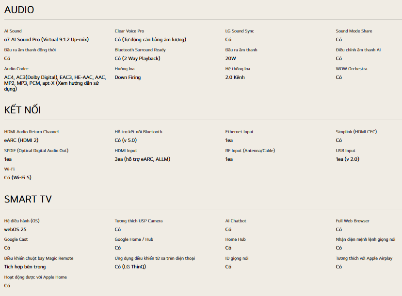 Smart UHD Tivi LG AI 4K 65 inch 65UA8450PSA - Model 2025 21