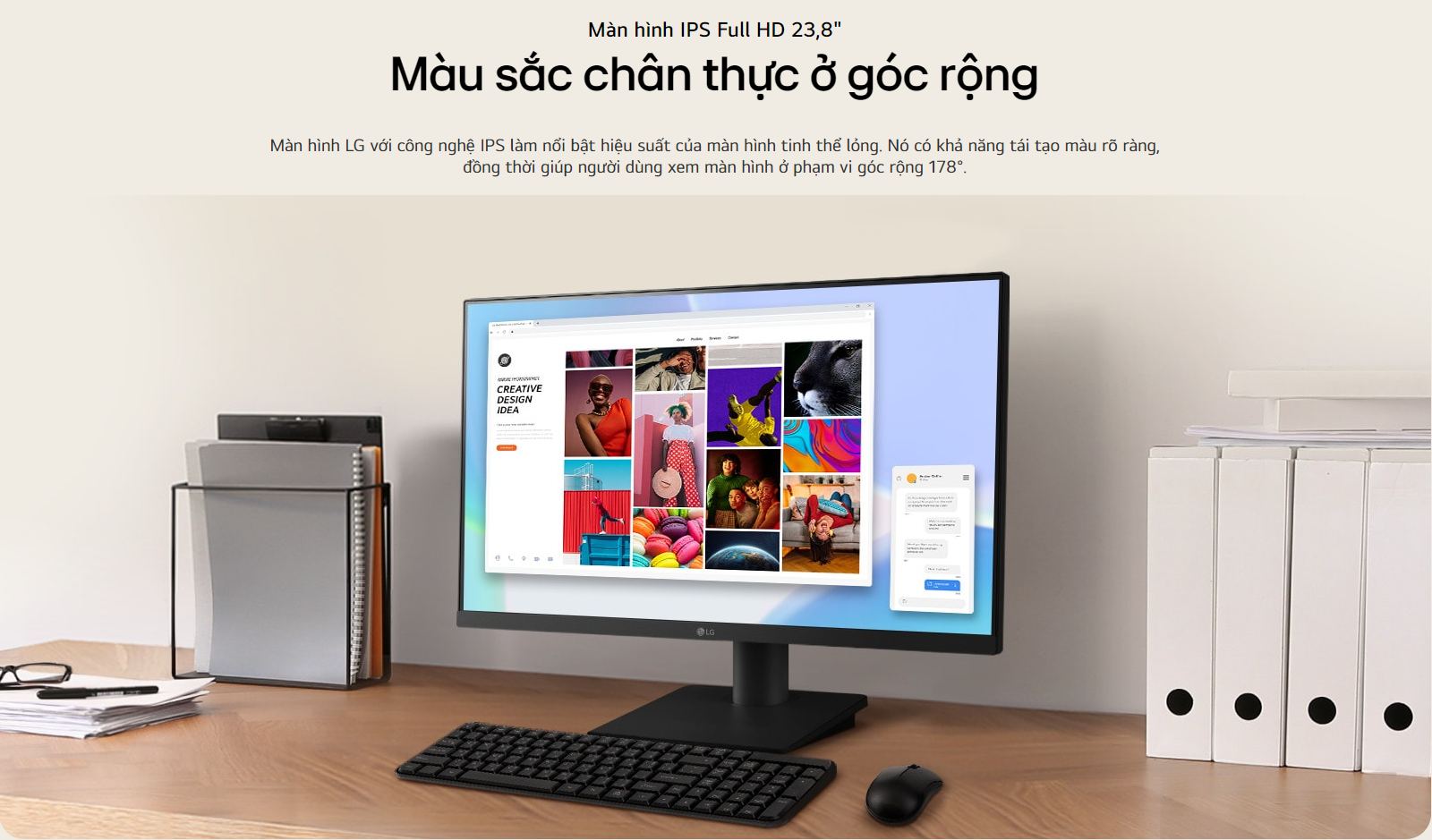 Màn hình LG IPS 23.8''Full HD 100Hz 24MS550-B thiết kế 3 cạnh không viền 5