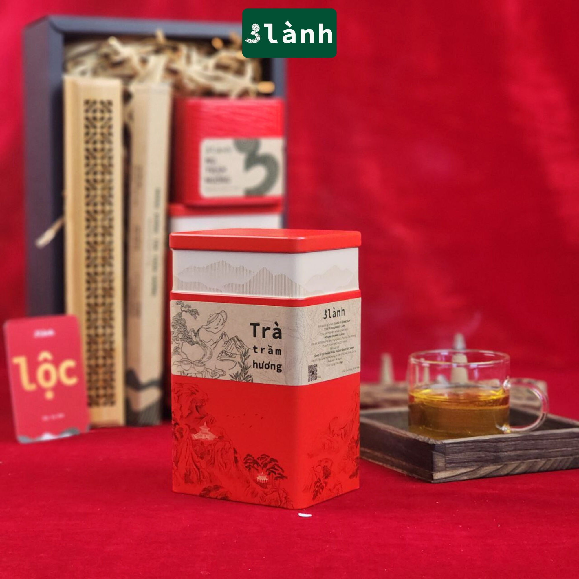 Quà tặng Thưởng Trà Hưởng Trầm 3 Lành độc bản đóng gói sang trọng dịp Lễ Tết - hình 8