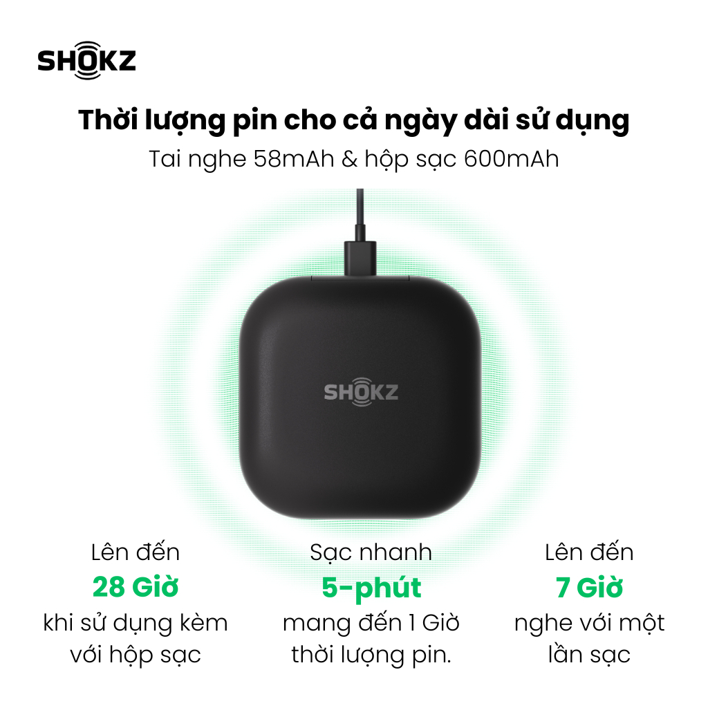 Tai nghe Bluetooth thể thao OpenFit Shokz OPENFIT T910, dẫn truyền âm thanh, chống nước IPX54, pin 28 giờ, BH 1 năm 13 Tai nghe Bluetooth thể thao OpenFit Shokz OPENFIT T910, dẫn truyền âm thanh, chống nước IPX54, pin 28 giờ, BH 1 năm 12