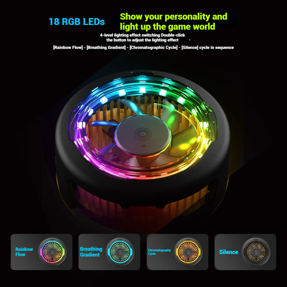 Quạt tản nhiệt từ tính Black Shark 5 BR50, đèn led RGB, công suất 20W, bảo hành 12 tháng 15