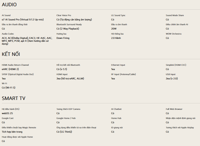 Smart QNED Tivi LG 43 inch 4K 43QNED80ASA - Model 2025 18