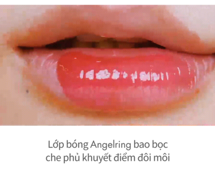 Lớp bóng Angelring bao bọc che phủ khuyết điểm đôi môi