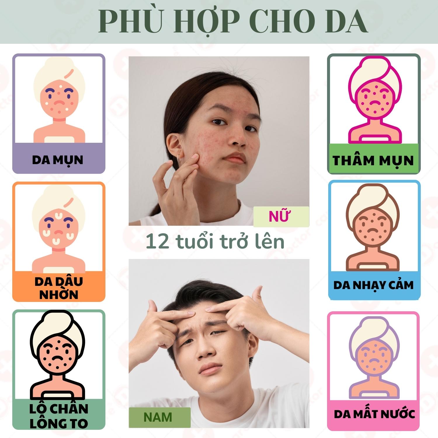 Bộ giảm Mụn ẩn ,Mụn đầu đen,Mụn thâm Doctor Care 