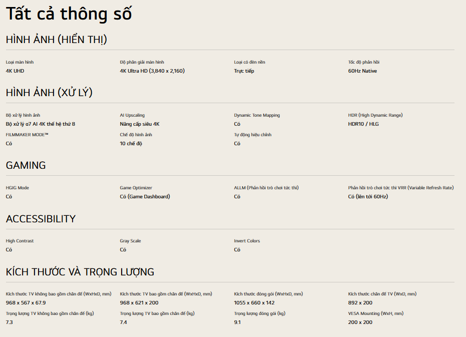 Smart UHD Tivi LG AI 4K 43 inch 43UA8450PSA - Model 2025 19