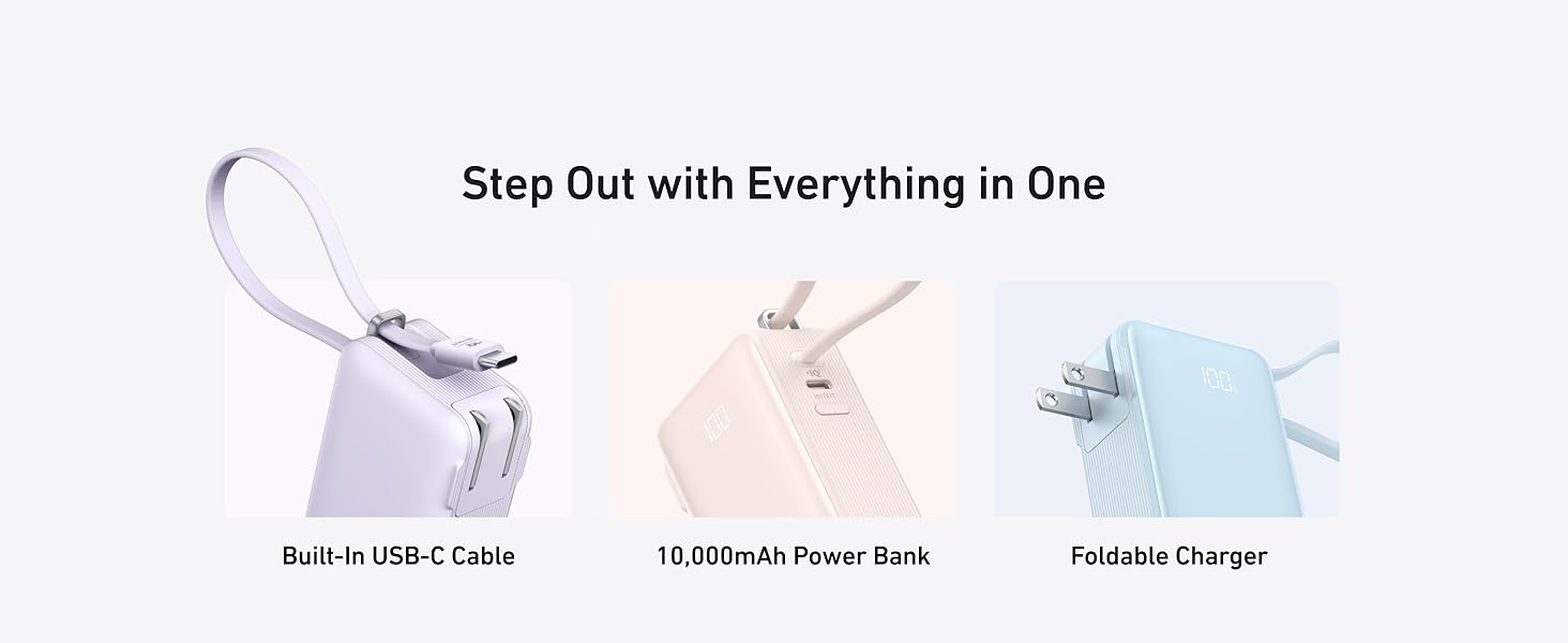 Pin dự phòng Anker Fusion 10000mah mã A1637 kèm cáp tích hợp sẵn Type C, Lightning, công suất 30W, màn hình LED 14 Pin dự phòng Anker Fusion 10000mah mã A1637 kèm cáp tích hợp sẵn Type C, Lightning, công suất 30W, màn hình LED 13