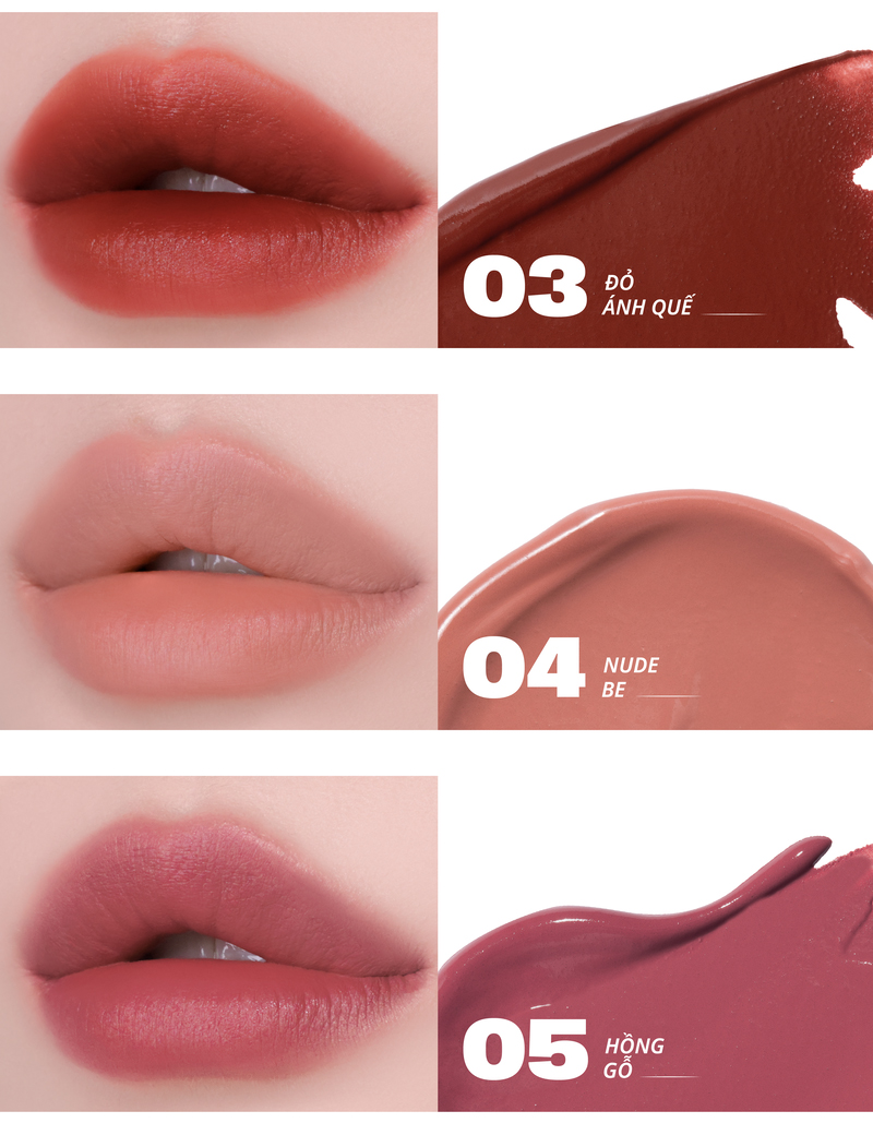 Bảng màu Merzy Puffer Velvet Tint 3.7g đa dạng, phù hợp nhiều tone da Bảng màu Merzy Puffer Velvet Tint 3.7g đa dạng, phù hợp nhiều tone da