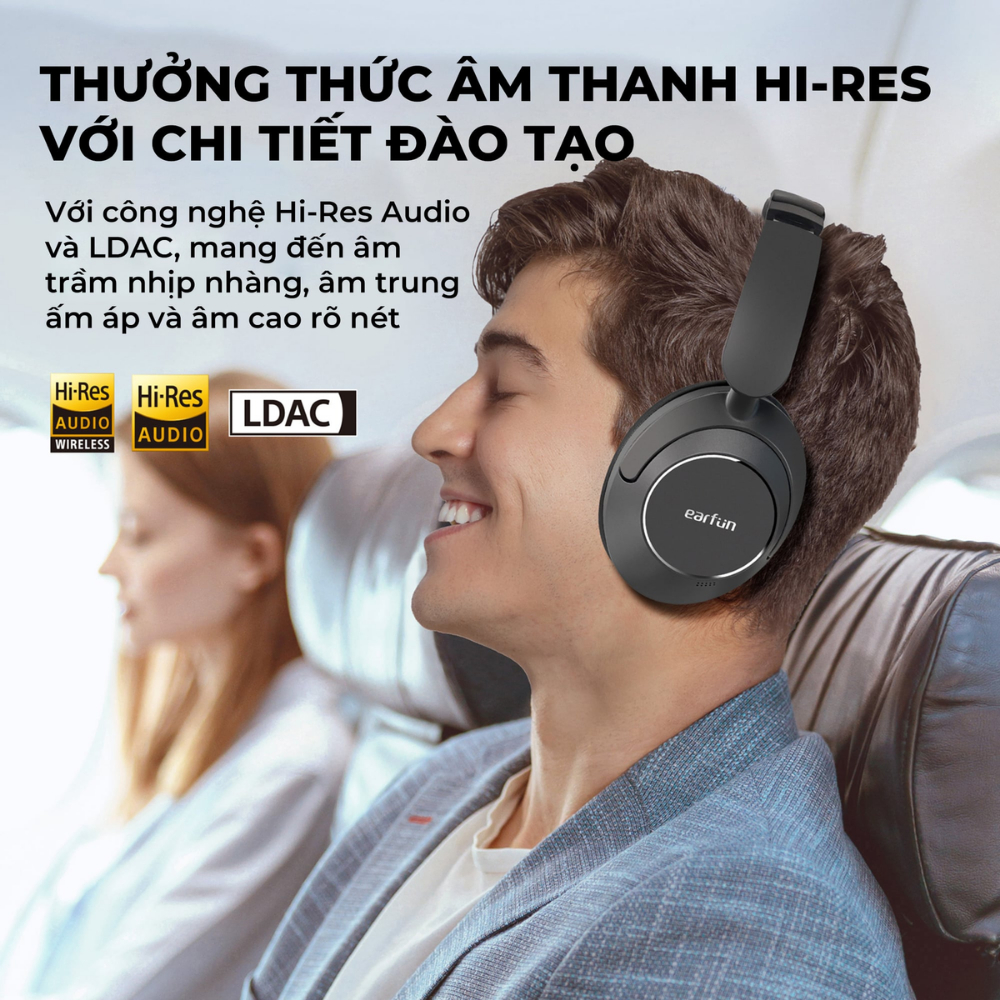 Tai nghe bluetooth Earfun WavePro công nghệ Hi-Res Audio & LDAC chống ồn AI 5 micrô pin 80H hàng 17