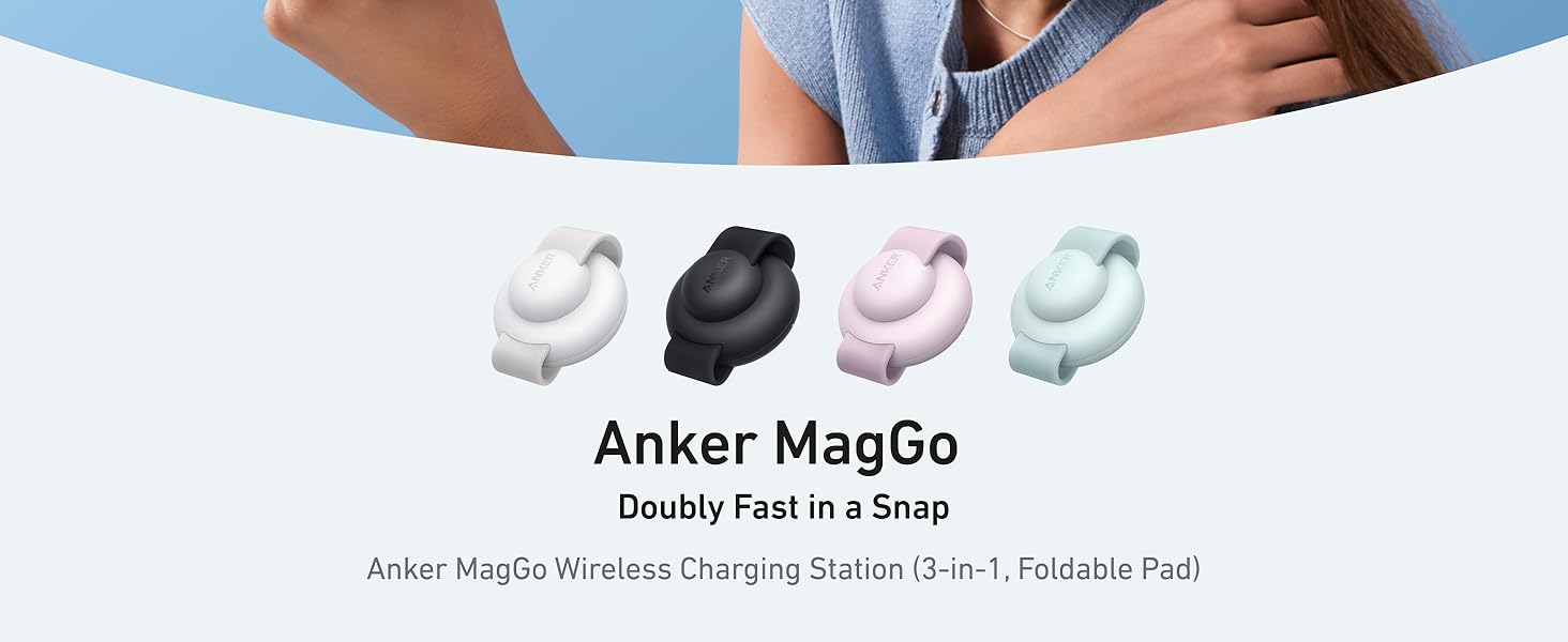 Đế sạc Anker Maggo UFO 3in1 từ tính Qi2 B25M8, công suất 15W, có thể gập lại, tiện lợi du lịch 9