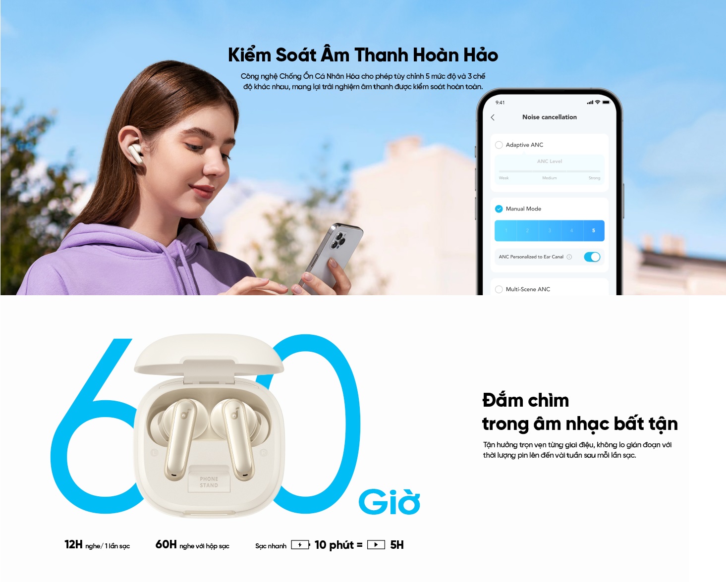 Tai nghe Bluetooth không dây Anker Soundcore P40i A3955 chống ồn ANC cuộc gọi rõ ràng và 6 micrô điều khiển App IPX5 15 Tai nghe Bluetooth không dây Anker Soundcore P40i A3955 chống ồn ANC cuộc gọi rõ ràng và 6 micrô điều khiển App IPX5 14
