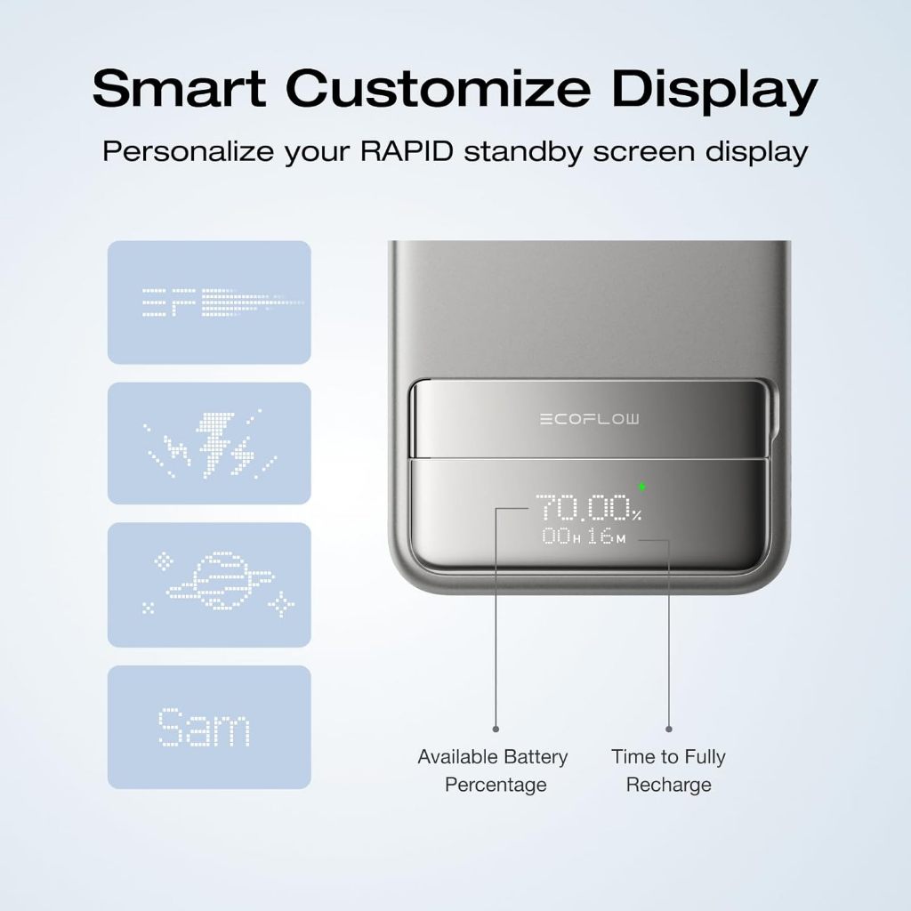 Pin dự phòng ECOFLOW Rapid Power Bank bộ sạc di động từ tính không dây chuẩn Qi2 5000mAh 10000mAh 13 Pin dự phòng ECOFLOW Rapid Power Bank bộ sạc di động từ tính không dây chuẩn Qi2 5000mAh 10000mAh 12