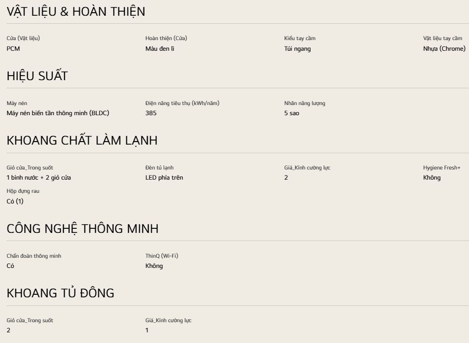 Tủ lạnh LG ngăn đá trên Smart Inverter™ 332L màu đen LTD33BLM 13