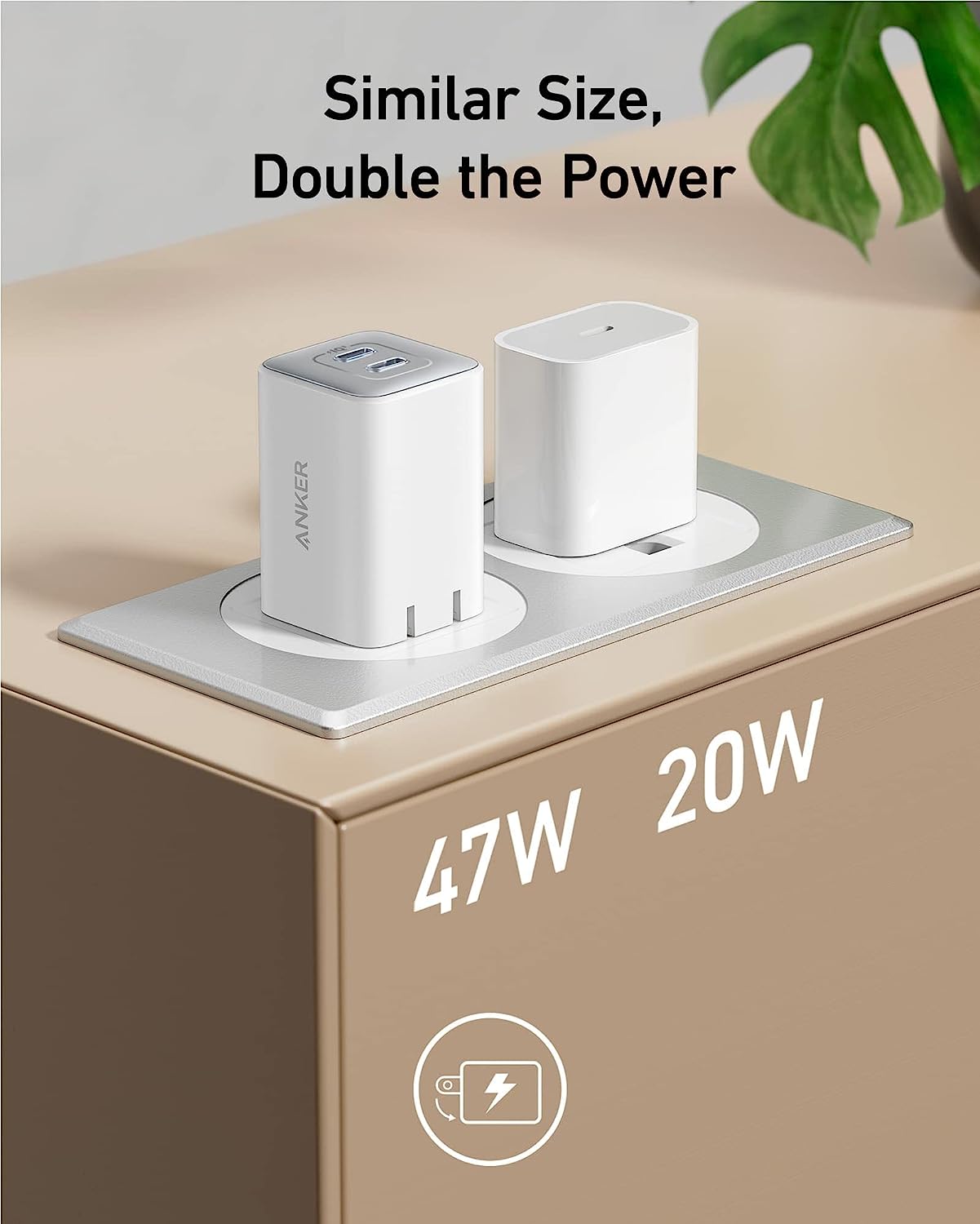 Bộ sạc nhanh Anker 47W USB C A2039 (Nano 3) GaN 2 cổng nhỏ gọn có thể gập lại 11