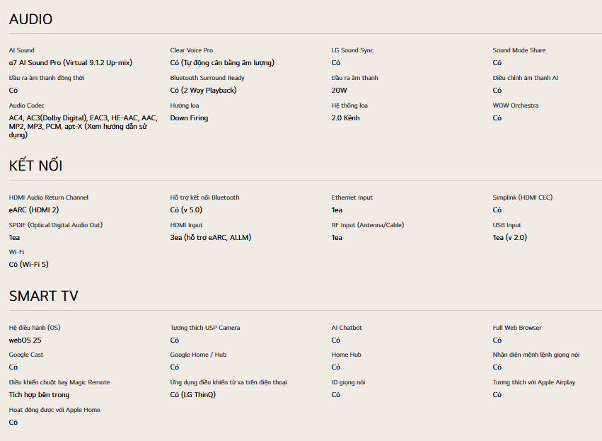 Smart UHD Tivi LG AI 4K 43 inch 43UA8450PSA - Model 2025 20