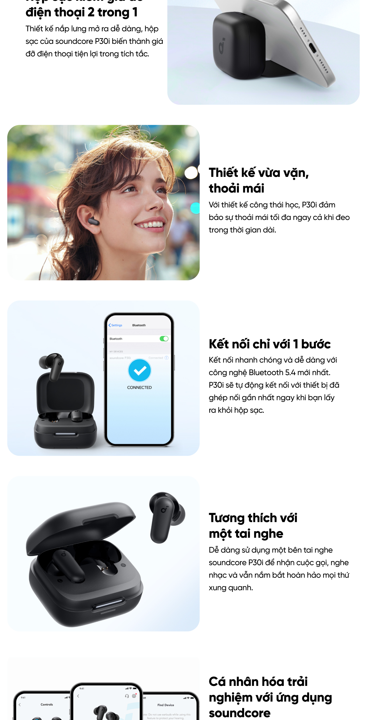 Tai nghe Bluetooth Soundcore R50i NC (P30i) chống ồn ANC, chống nước và bụi IP54, pin 40 giờ - A3959 8