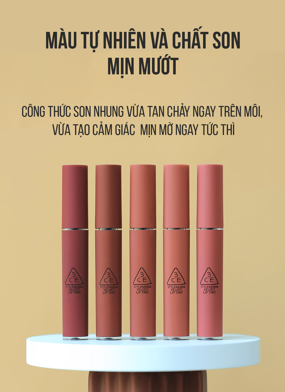 Những đặc điểm nổi bật của 3CE Velvet Lip Tint 4g