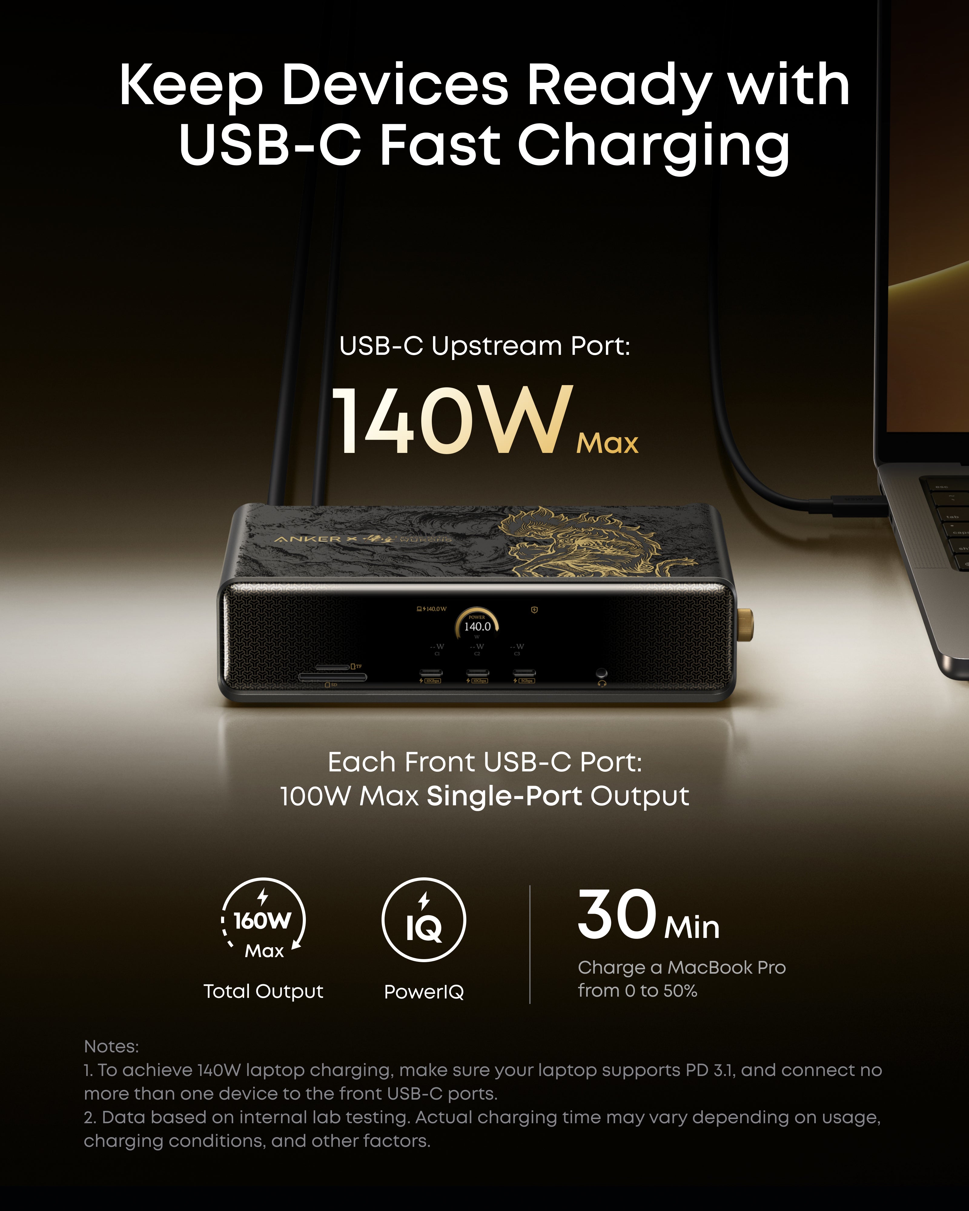 Trạm sạc Anker Prime A83B3 (DL7400) 14in1 USB-C tối đa 140W Quạt làm mát tích hợp Độ phân giải lên đến 8K 13 Trạm sạc Anker Prime A83B3 (DL7400) 14in1 USB-C tối đa 140W Quạt làm mát tích hợp Độ phân giải lên đến 8K 12