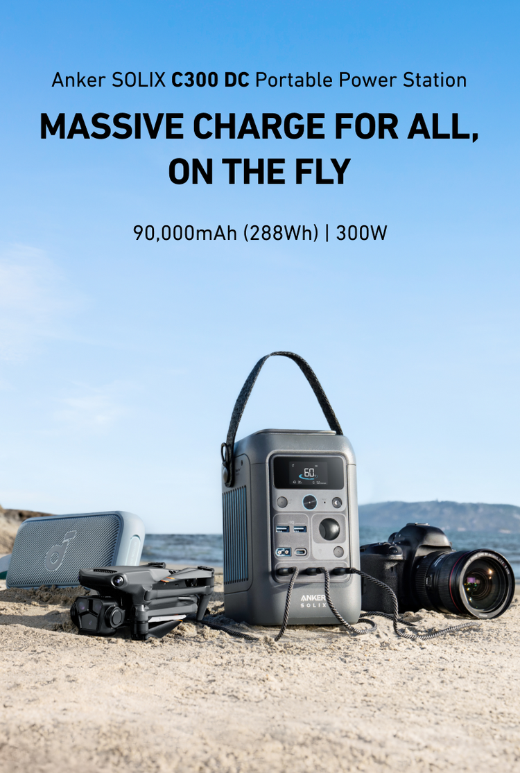 Trạm sạc di động Anker SOLIX C300 DC - 90,000mAh 288Wh | 300W, hỗ trợ PD 3.1, kết nối Bluetooth hoặc Wifi, Mẫu 2024 8