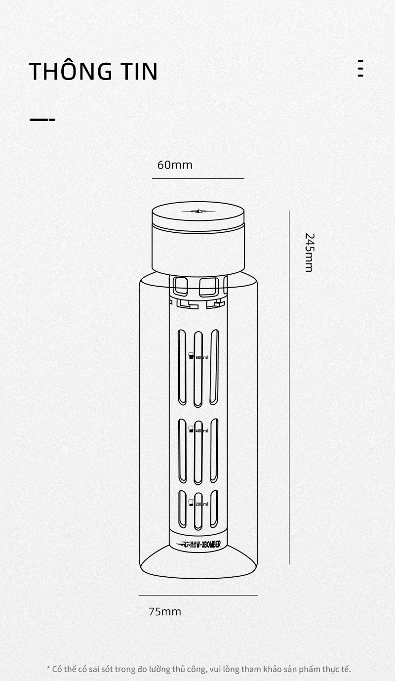 Bình Pha Cà Phê Cold Brew 600ml