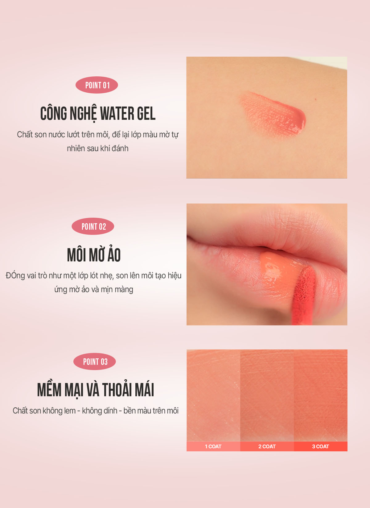 Son Kem 3CE Blur Water Tint với độ bền màu - Giữ màu son suốt ngày dài Son Kem 3CE Blur Water Tint với độ bền màu - Giữ màu son suốt ngày dài