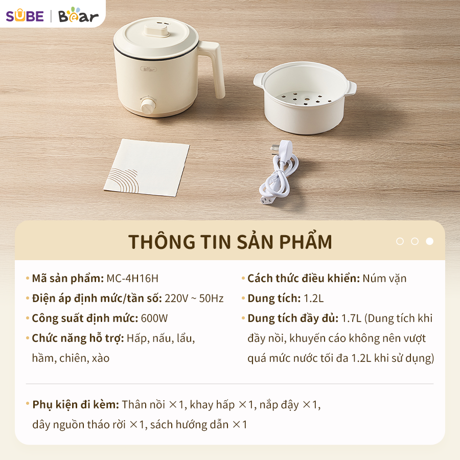 nồi điện đa năng bear drg e15p2 