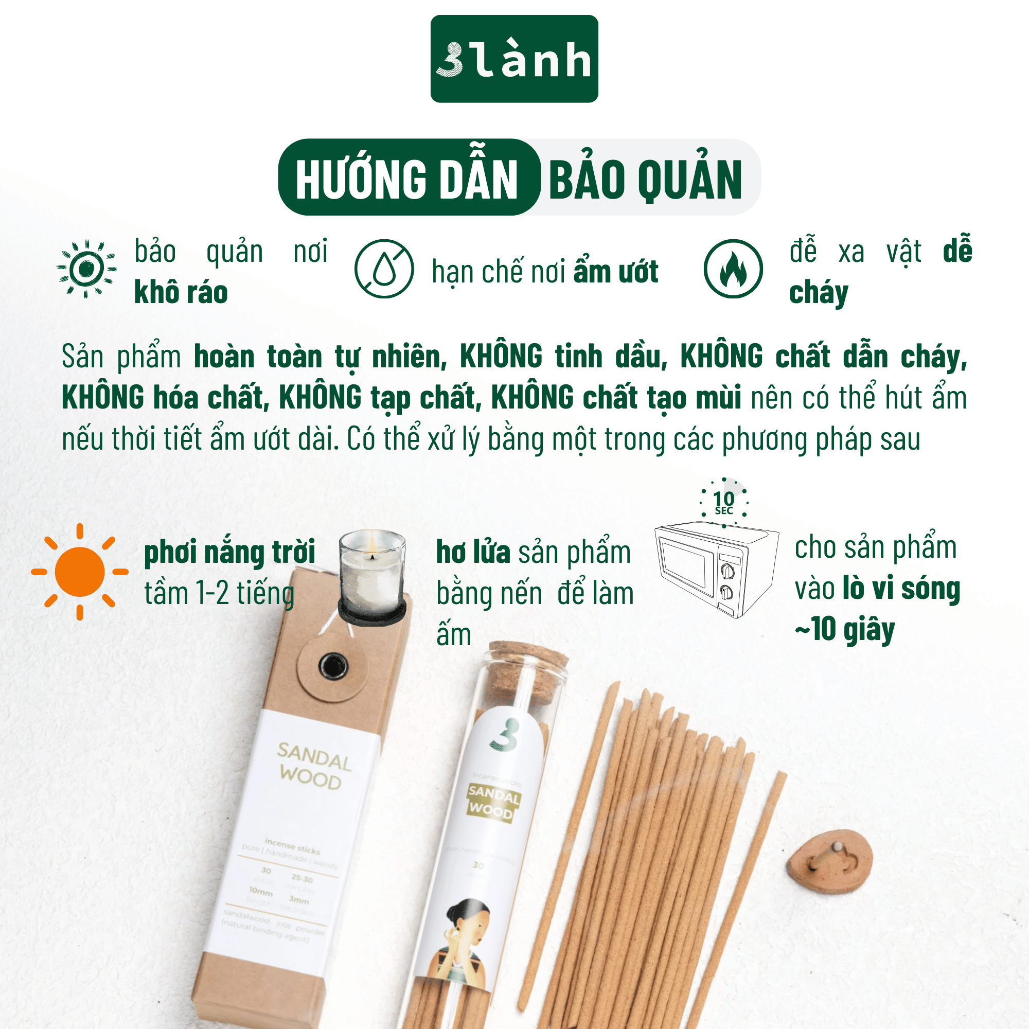 Hương Đàn Hương nghi thức cá nhân không gian sống 3 Lành