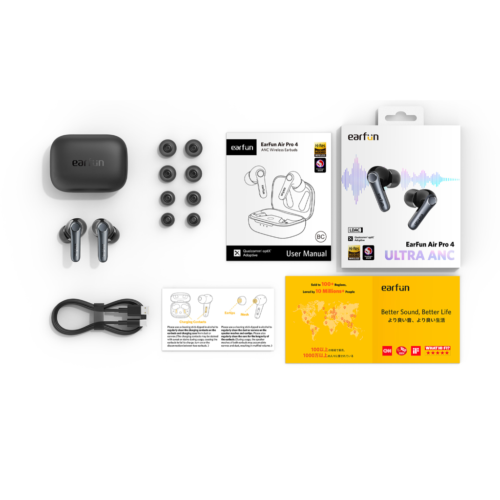 Tai nghe nhét tai Bluetooth Earfun Air Pro 4, chống ồn Ultra ANC 50dB, hỗ trợ LDAC, Hires, pin 52h - Hàng chính hãng 17