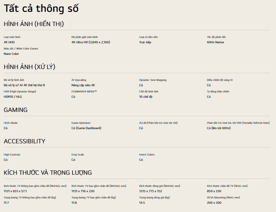 Smart NanoCell Tivi LG AI 4K 50 inch 50NANO80ASA - Model 2025 20