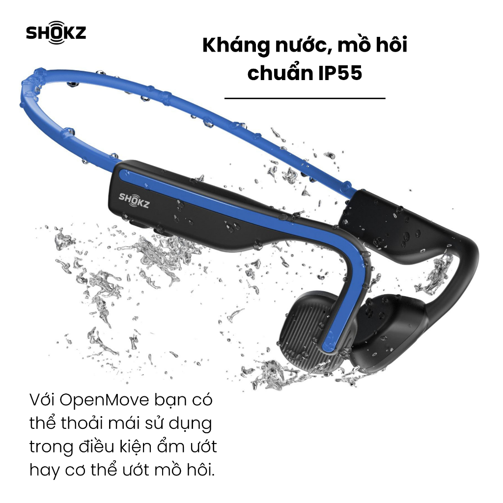 Tai nghe thể thao truyền dẫn xương Shokz Openmove S661, kết nối bluetooth 5.1, pin 6h, chống nước IP55, bảo hành 1 năm 13 Tai nghe thể thao truyền dẫn xương Shokz Openmove S661, kết nối bluetooth 5.1, pin 6h, chống nước IP55, bảo hành 1 năm 12