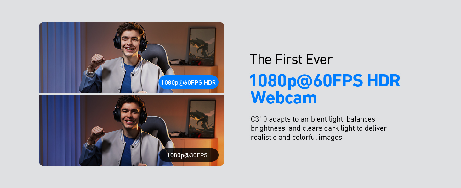 Webcam Anker A3367 AnkerWork C310 4K Camera, Tự động lấy nét AI, 12 Megapixel Mic khử tiếng ồn AI, Video Calls and Lives 19