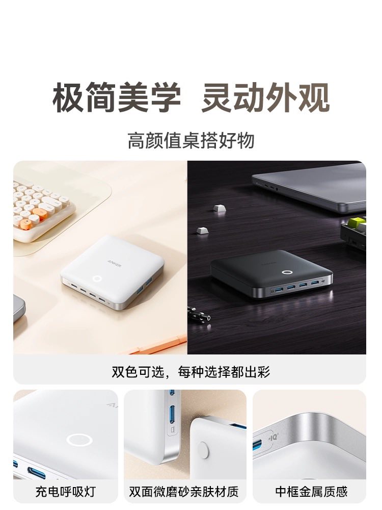 Trạm sạc nhanh Anker Nano Mini 130W A2155 mỏng nhẹ nhỏ gọn 4 cổng Type C 5