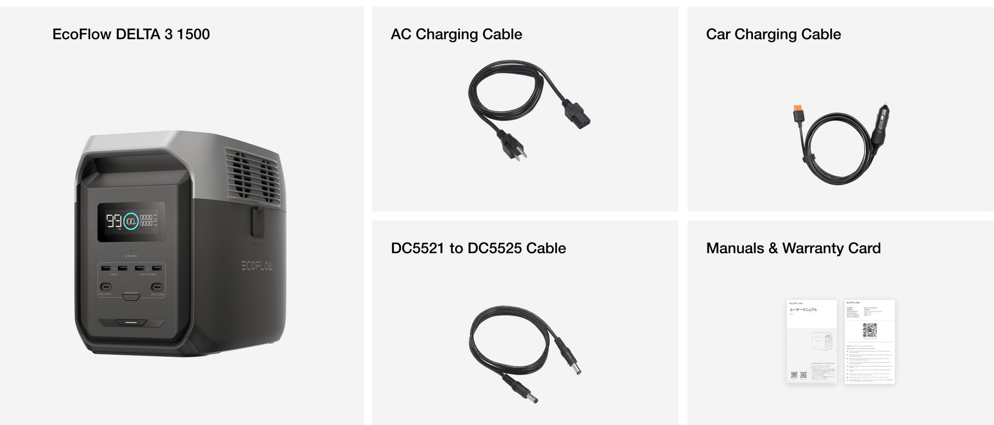 Trạm điện di động EcoFlow DELTA 3 Công suất 1028 công nghệ X-Boost 2200W tối đa Type C PD 100W 14