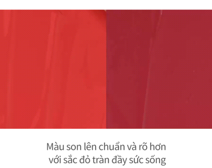 Màu son lên chuẩn và rõ hơn với sắc đỏ tràn đầy sức sống