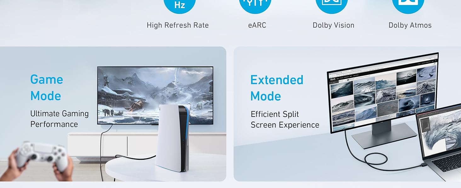 Dây cáp HDMI to HDMI Anker A8741 hỗ trợ 8K@60Hz, Ultra HD 4K@120Hz với HDMI 2.1, tốc độ cực cao 48Gbps 11 Dây cáp HDMI to HDMI Anker A8741 hỗ trợ 8K@60Hz, Ultra HD 4K@120Hz với HDMI 2.1, tốc độ cực cao 48Gbps 10
